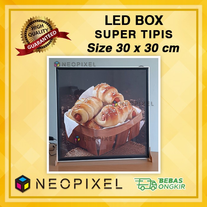 Neon box super tipis uk 30x30 cm Neon box menu cafe termasuk Printing
