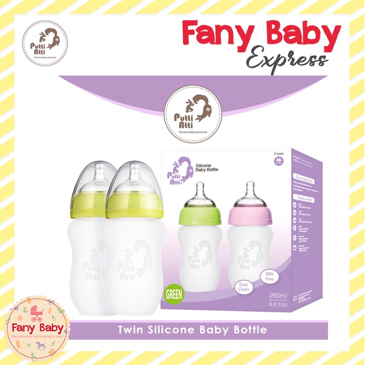 PUTTI ATTI SILICONE BABY BOTTLE TWIN 260ML