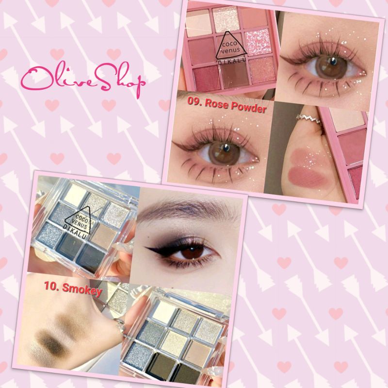 OliveShop ❤️ DIKALU COCO VENUS Korean Eyeshadow Pallete Matte Eyeshadow Palet 9 Warna Waterproof