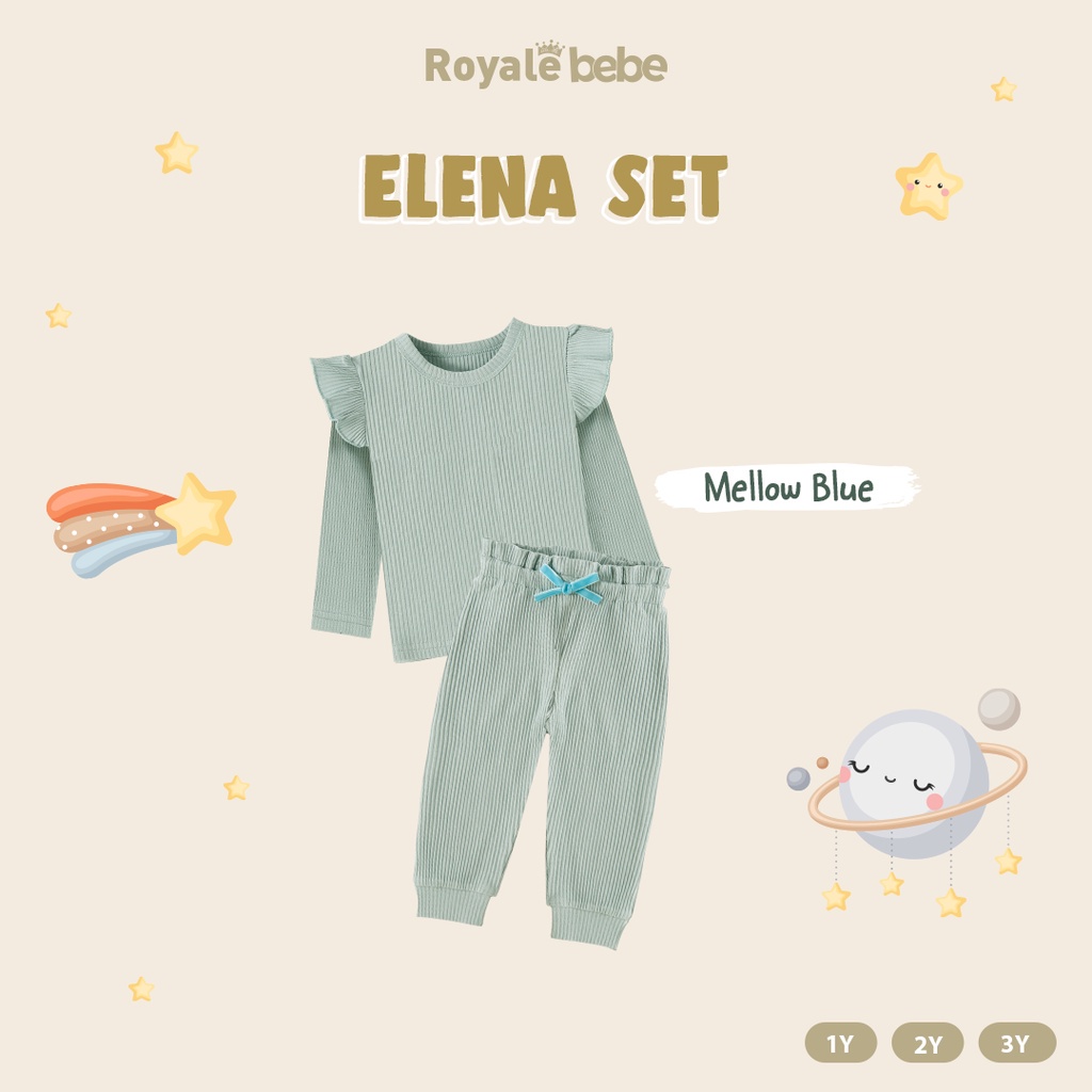 Royale Bebe Elena Set Setelan Panjang Anak Perempuan 1-3 Tahun