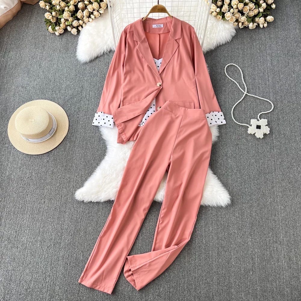 SETELAN BLEZER 3 IN 1 INCLUDE INNER FASHION WANITA IMPORT BANGKOK DYDY