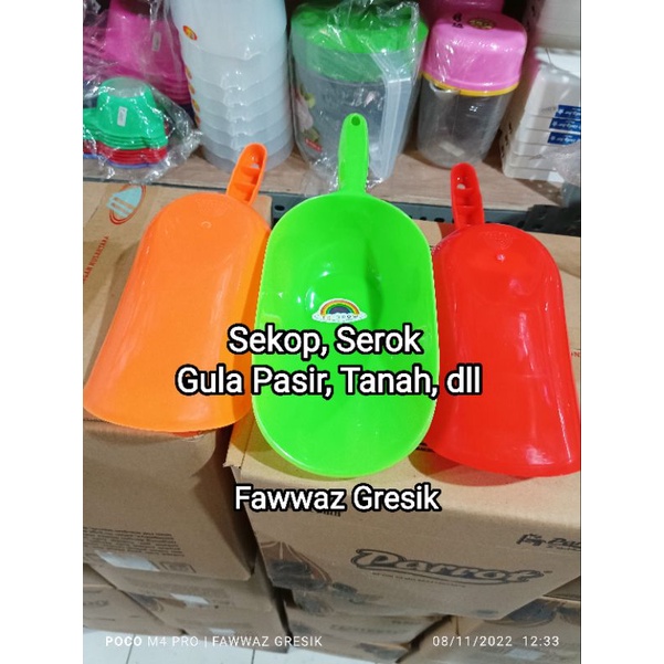 Sekop Serok Skop Plastik Multiguna Serbaguna Serokan Pasir RAINBOW Gula Skop Tanaman Sekop Es Batu