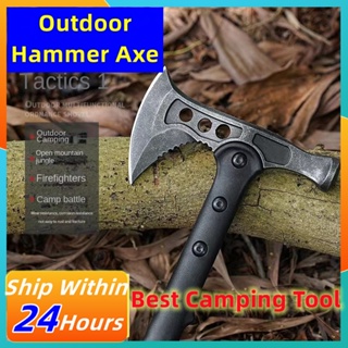 Outdoor Multi-purpose Axe Camping Tool with Ruber Handle Axe Heavy Duty Axe For Wood