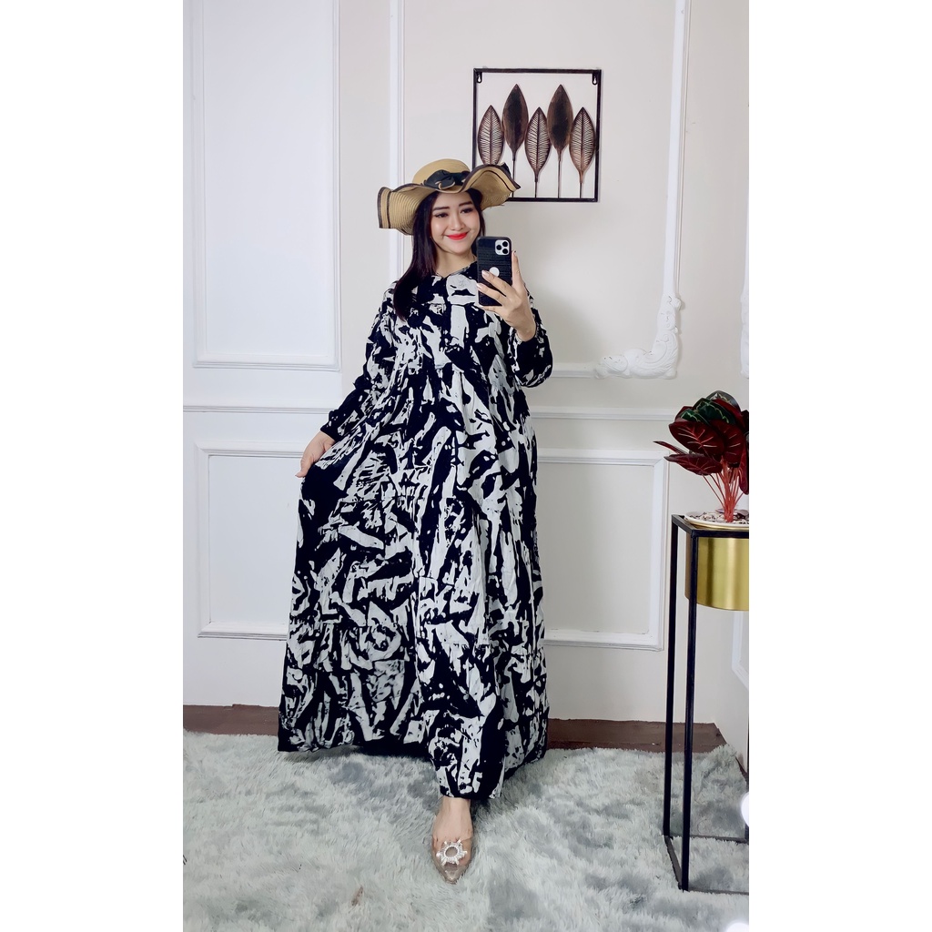 Terbaru 2022 Gamis Rayon Premium Pekalongan - Home Dress Gamis Busui Jumbo  - Batik Rinatex