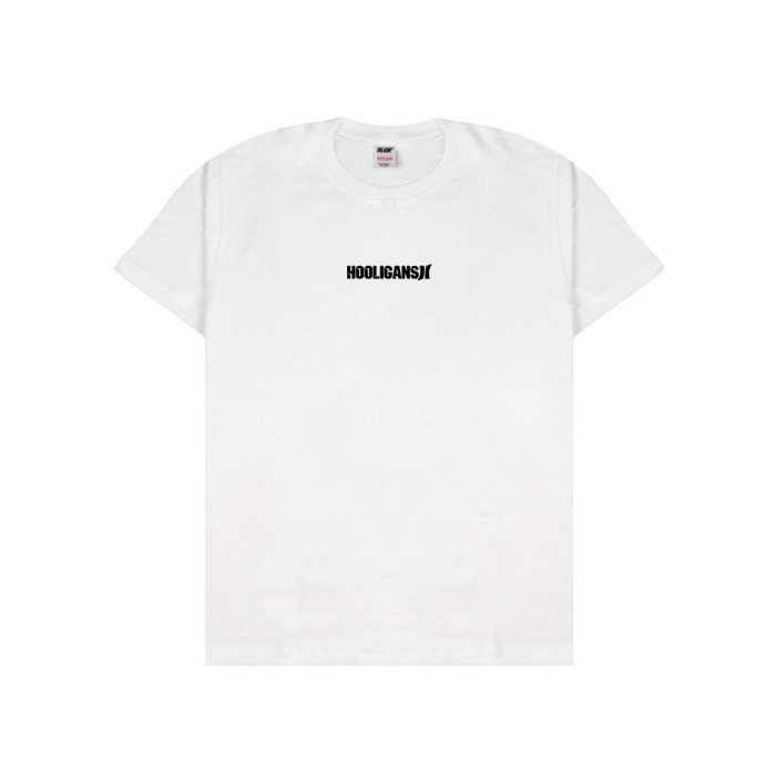 New Arivval - Hooligans T-Shirt Putih Sig Hitam / Baju Kaos Pria Lengan Pendek Hooligans / Kaos Vira