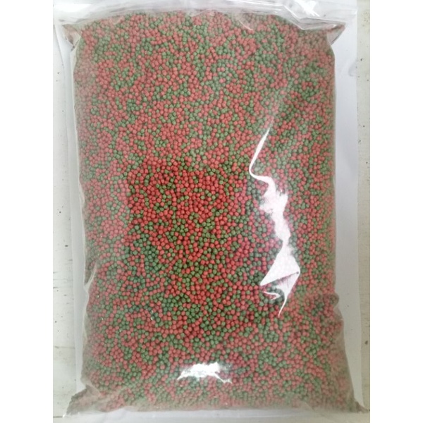 TAISHO PAKAN KOI 2mm 500 GRAM CAMPUR MERAH HIJAU PAKAN MAKANAN IKAN HIAS KOI MAS KOKI MUJAER NILA TA