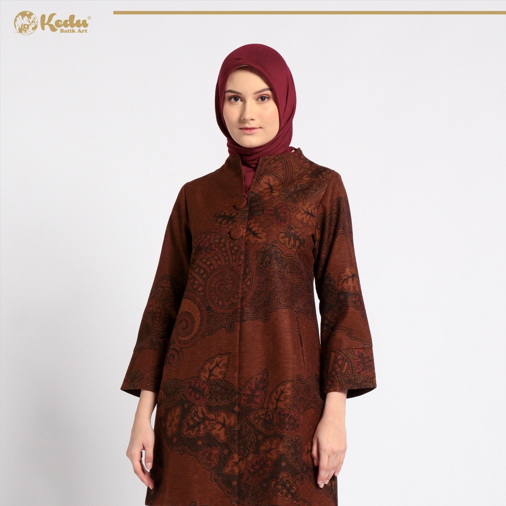 Kedu Batik - Tunik Batik Dobby DAUN SISIK Tunik Wanita Formal