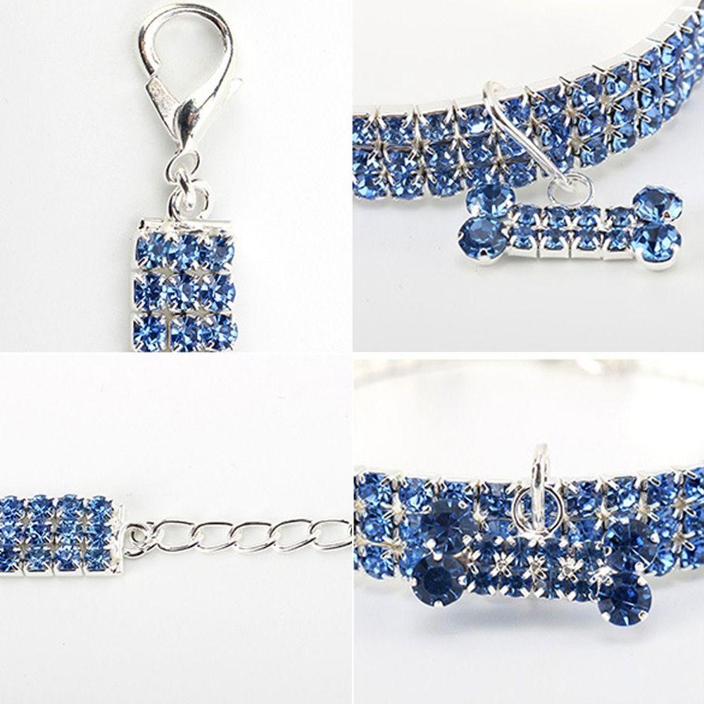 Solighter Anjing Berlian Imitasi Kerah Mewah Rhinestones Adjustable Kristal Berlian Liontin