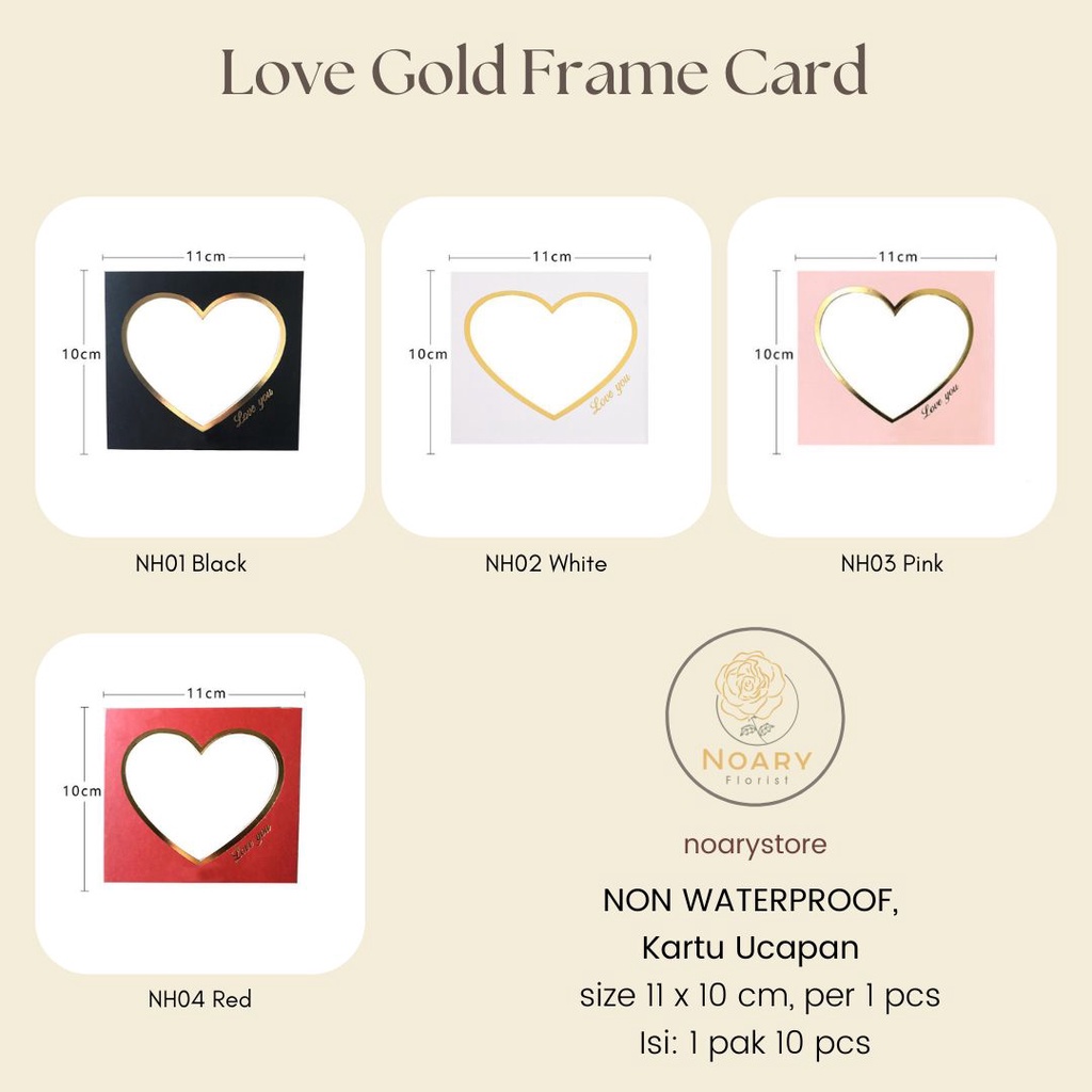 Love Gold Frame Card Kartu Ucapan