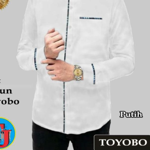 TJ BAJU KEMEJA KOKO MUSLIM LENGAN PANJANG - Navy Mikro, M