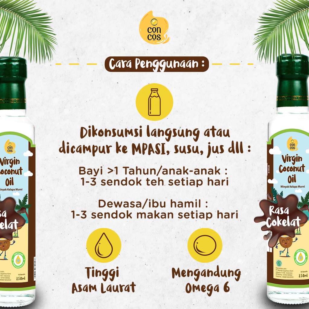 Virgin Coconut Oil Concos Minyak Kelapa Murni 100ml 250ml