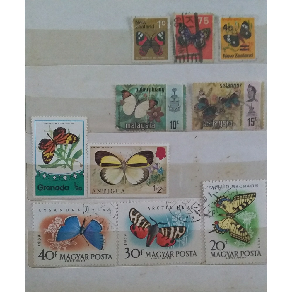 

prangko kupu kupu mancanegara 10 lembar used