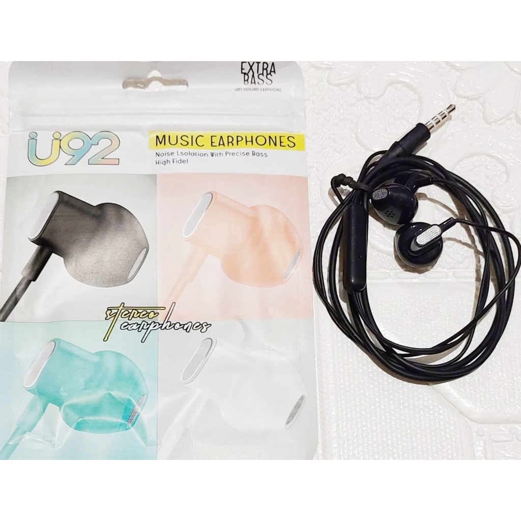 U92 - Headset Macaron + Mic U92 Packng Plastik super bass