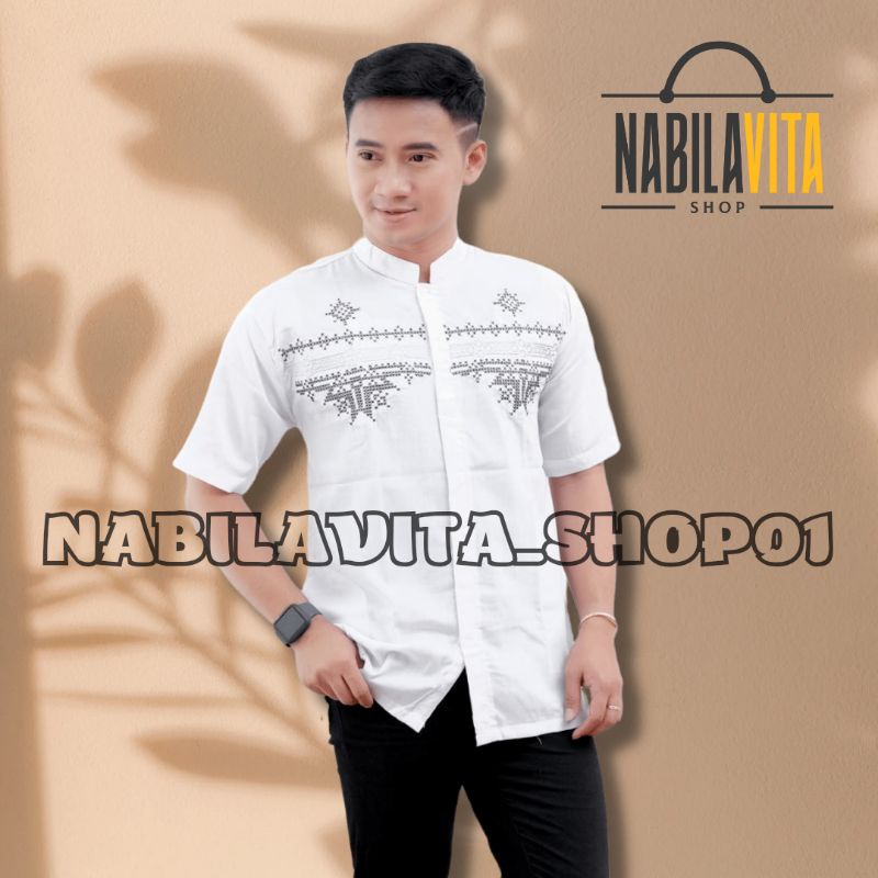 Koko Bordir Jumbo (XXL - XXXL) Koko putih katun bordir size jumbo