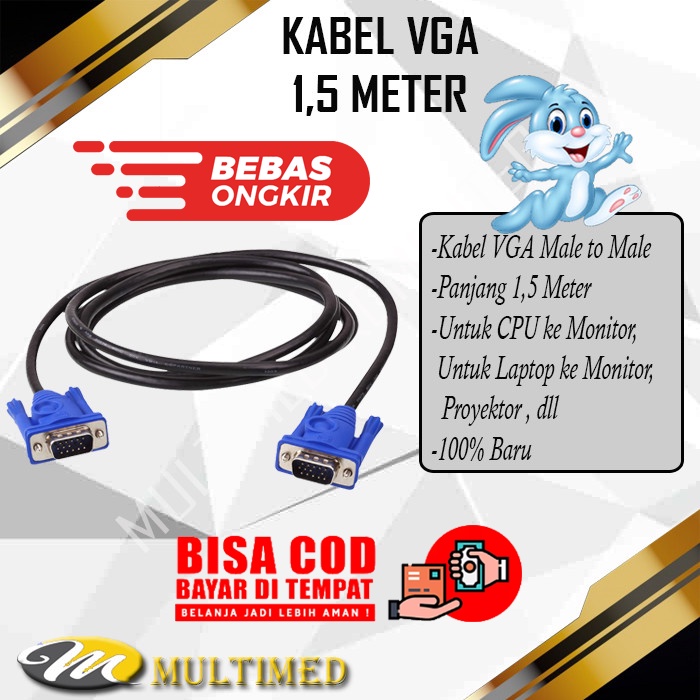 PROMO Kabel VGA 1,5 Meter Untuk Komputer Ke Monitor