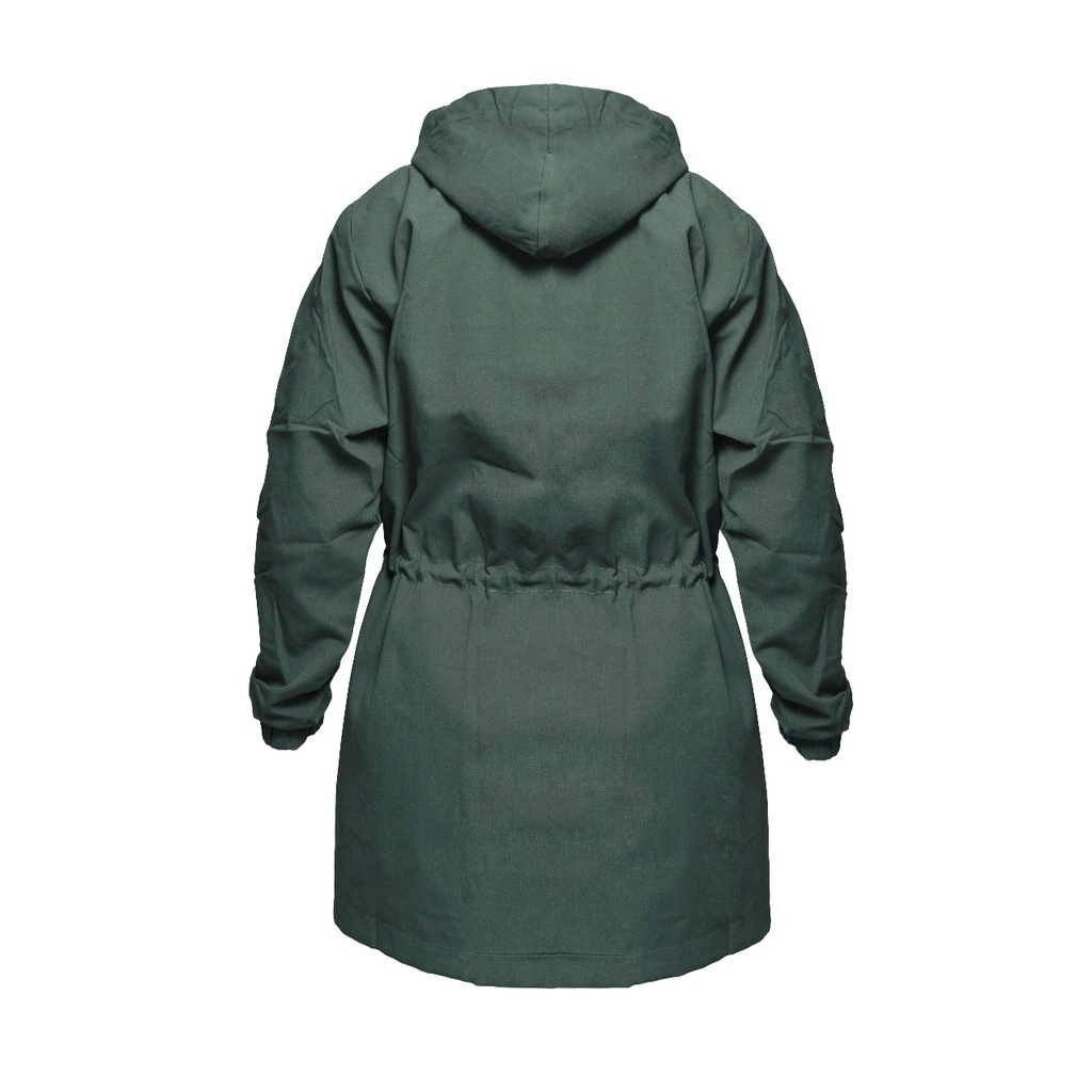 Jaket Wanita Parka Hijra Bahan Kanvas TR Premium Ukuran L XL Hoodie Bisa Dilepas Terlaris