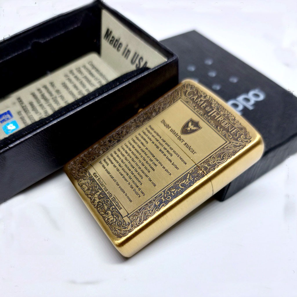 Korek Zippo Classic Gold Motif Maps Est Game Of Thornes Grade Ori