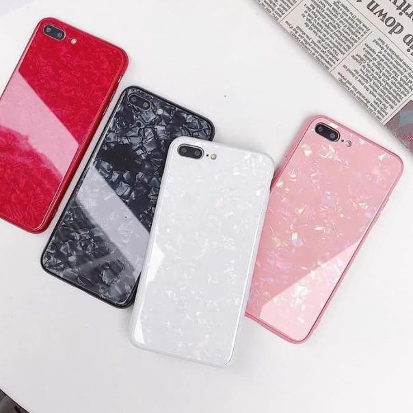 Iphone 7 PLUS Shiny Shell Diamond Glass Hard Case