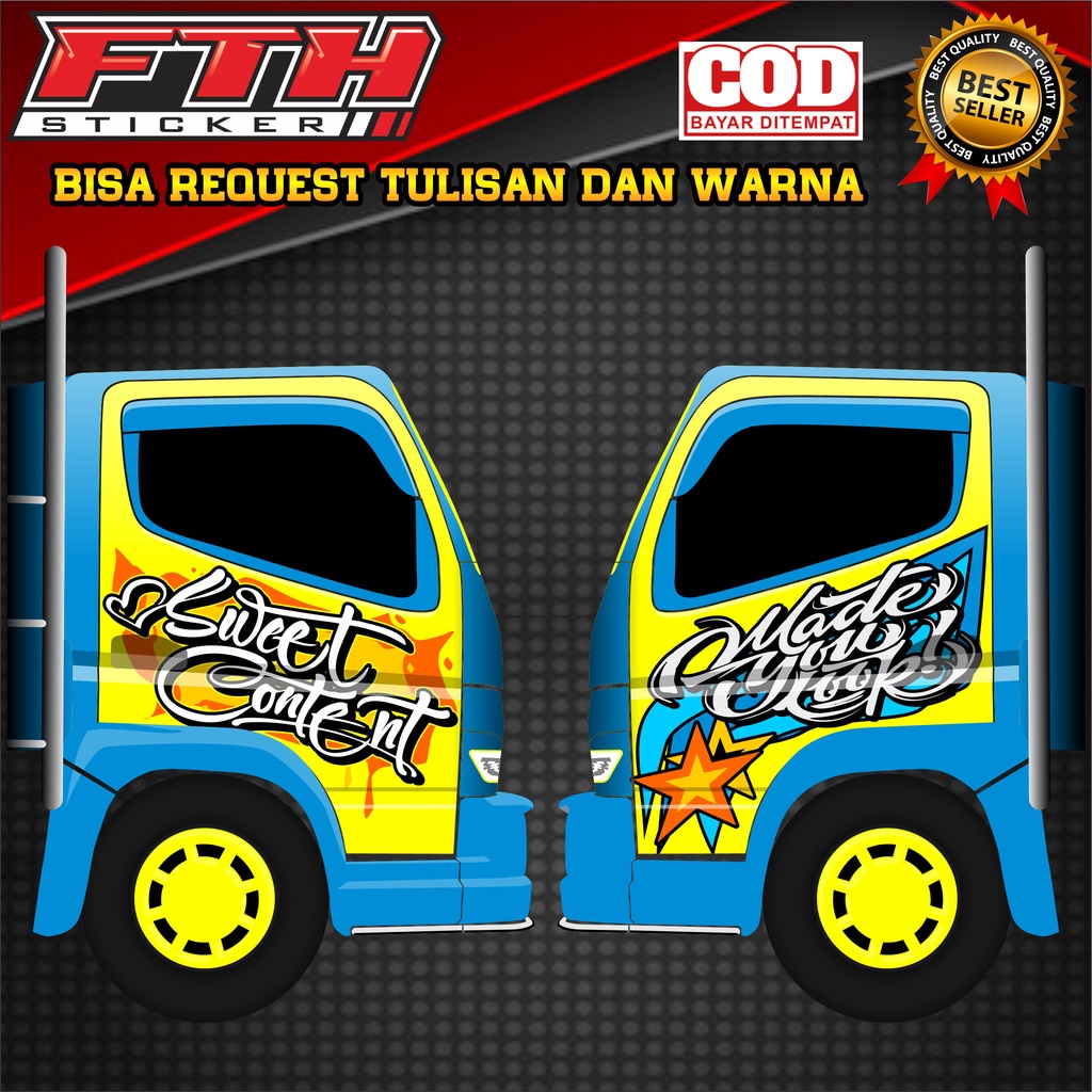 Jual [Terbaru] Sticker Decal/Cutting Pintu Samping Truk Hologram Stiker