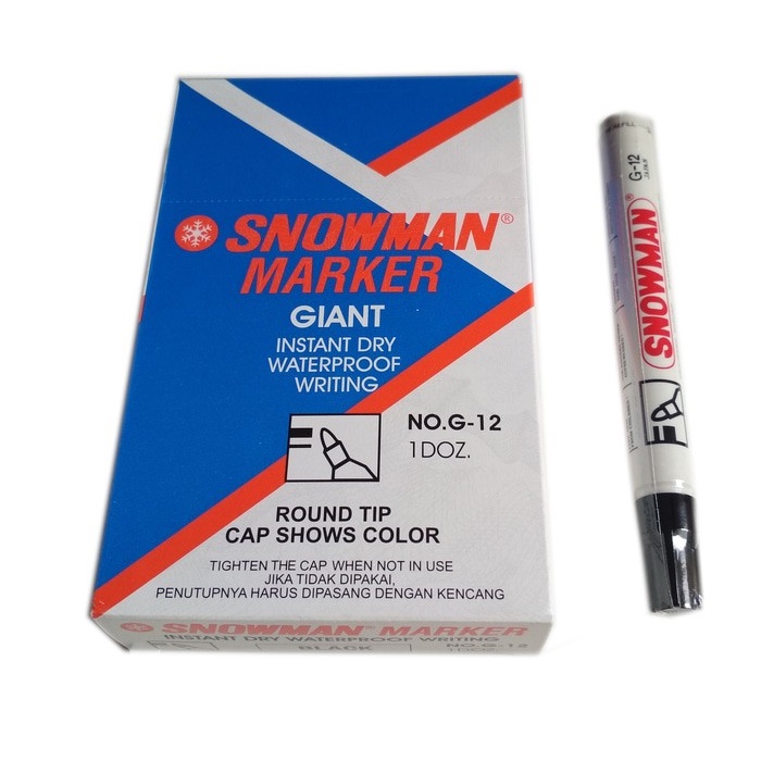 

SNOWMAN PERMANENT MARKER G-12 / SPIDOL PERMANENT 1 PCS