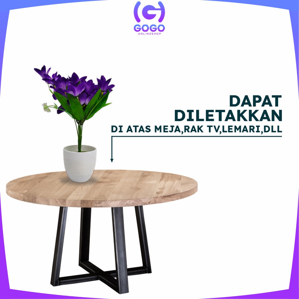 GOGO-C548 Pot Bunga Hias Ornamen Bunga Lily Artificial Plastik Bunga Ruang Tamu Bunga Dekorasi Rumah Hiasan Pajangan