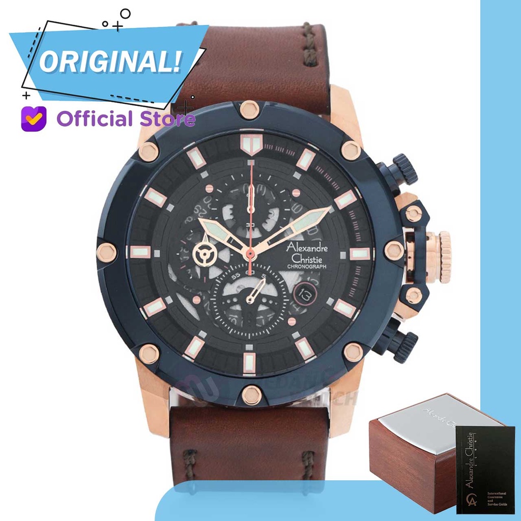 Jam Tangan Pria Analog Alexandre Christie 6564MC AC6564 AC 6564 MC 6564 MCLURBU Original Garansi Res