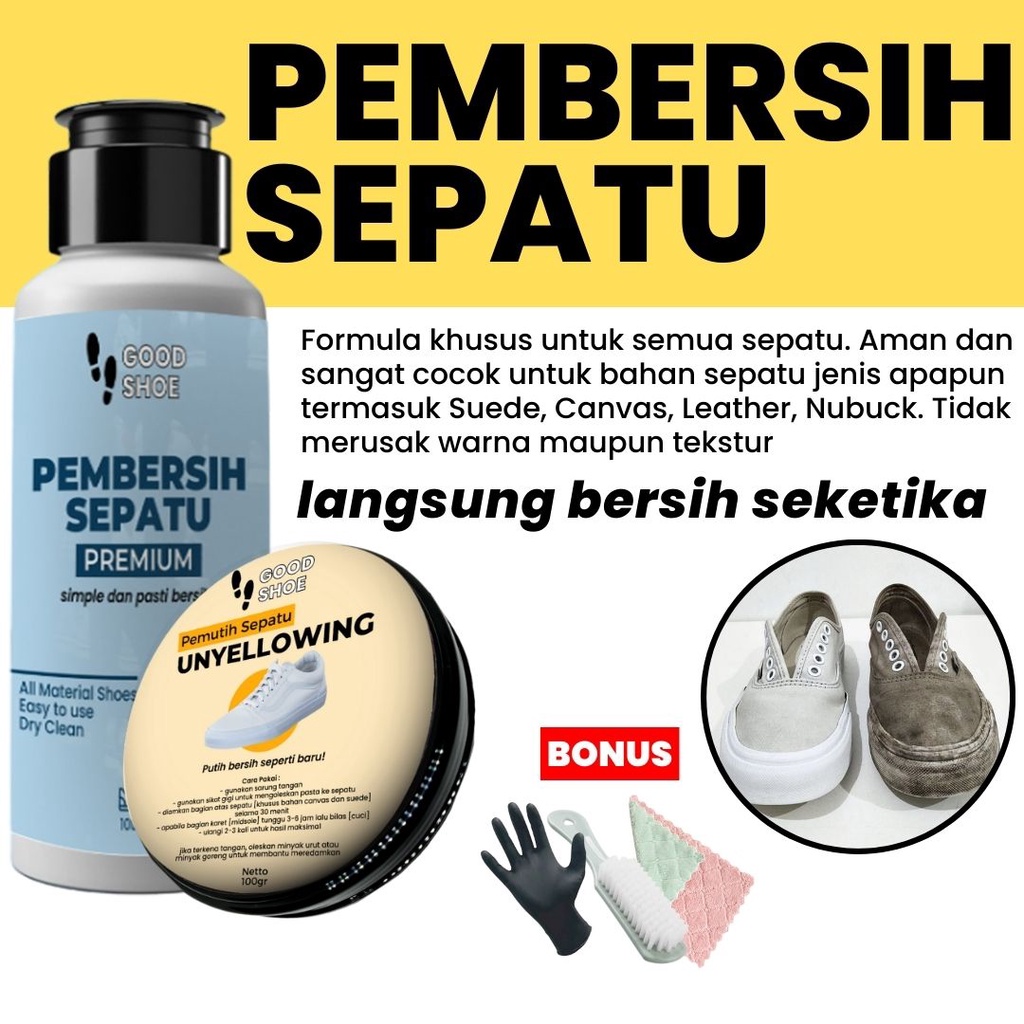 Unyellowing pembersih pemutih sepatu kanvas putih sneakers sol midsole kuning menguning canvas sneak