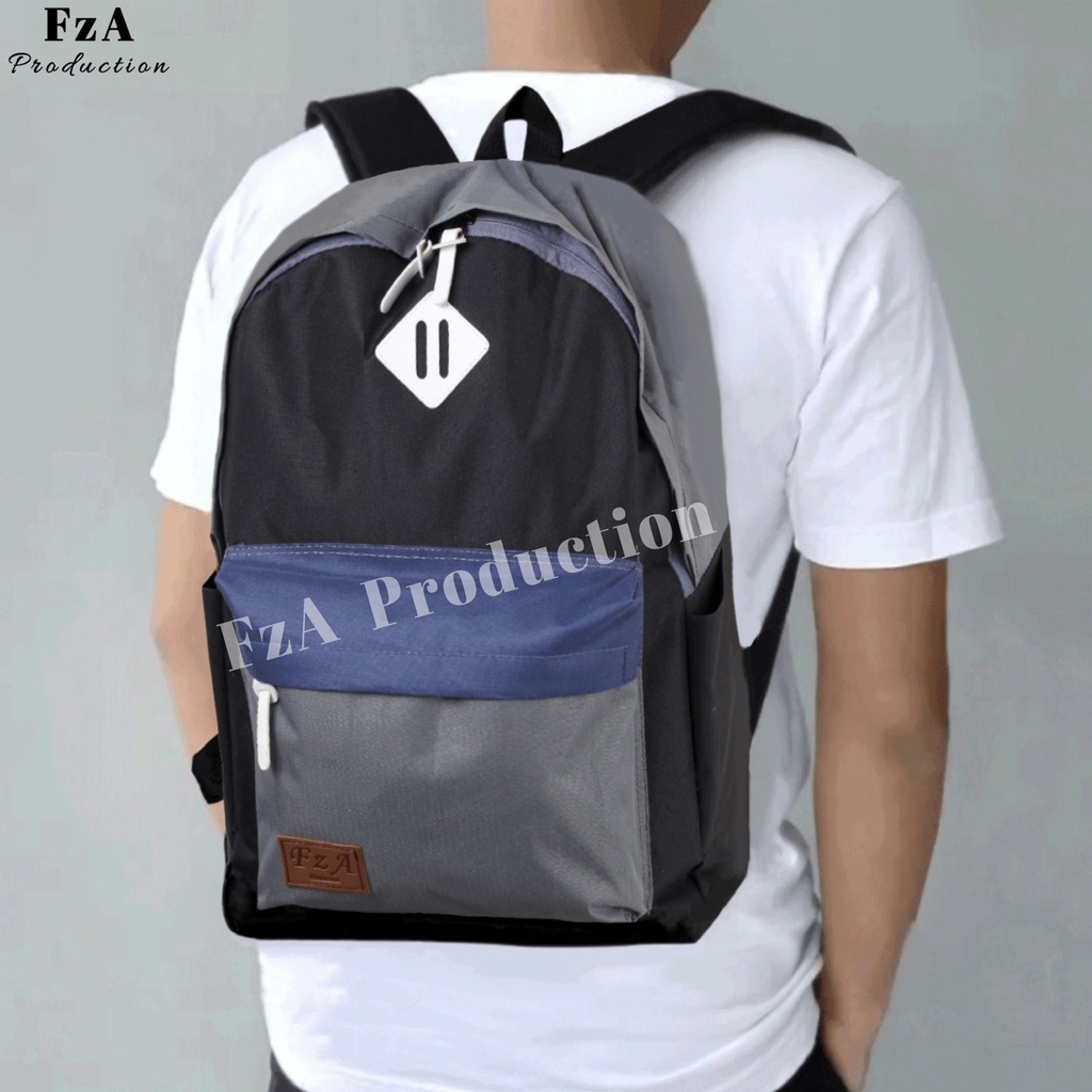 Tas Ransel Punggung Distro Casual Pria Wanita / Tas Ransel Laptop Original - FzA FREE Tas Slempang Trendy