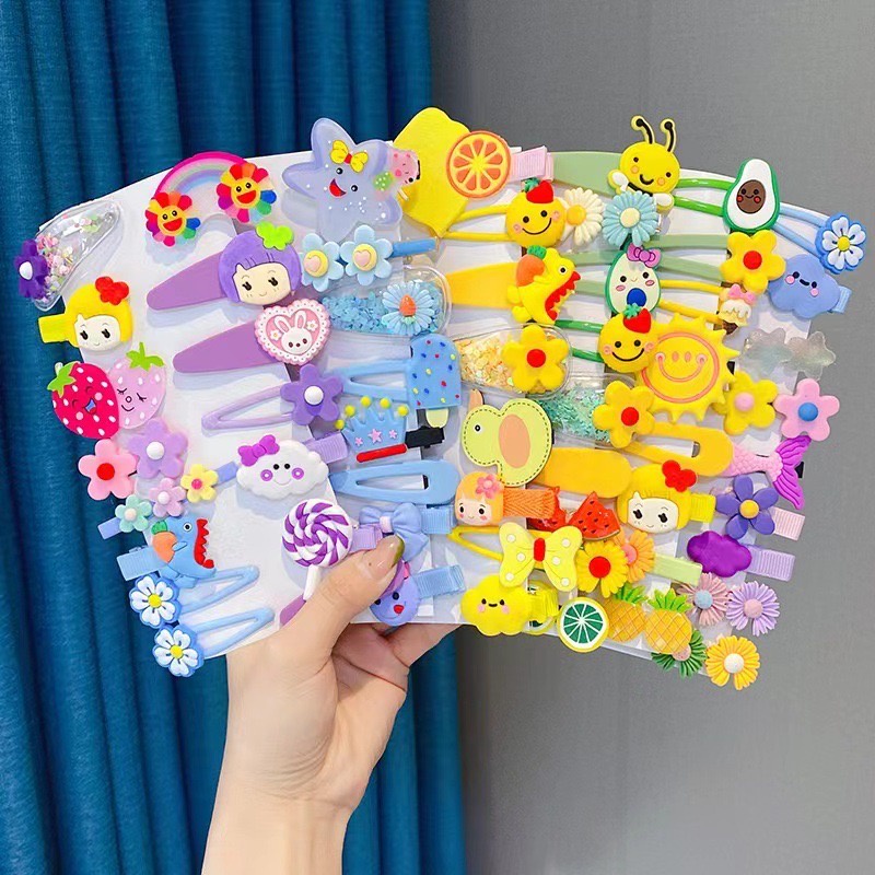 1 SET 14PCS - JEPIT RAMBUT ANAK SET 14 PCS ALA KOREA MOTIF KARAKTER LUCU IMPORT / JEPITAN RAMBUT ANAK SET / JEPIT RAMBUT KOREA