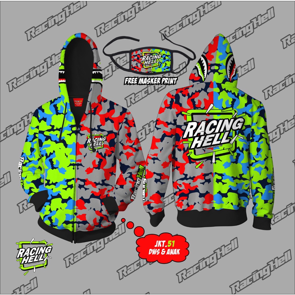 Jacket Anak Racinghell | Jacket Anak Harian Full Prtint Tahan Luntur Premium