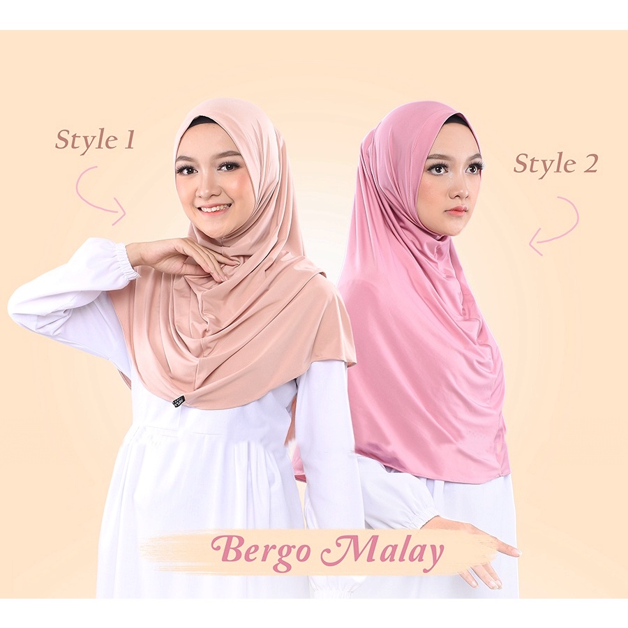 Hijab Bergo DAISY Instan MALAY JERSEY Sport Malay Non Ped