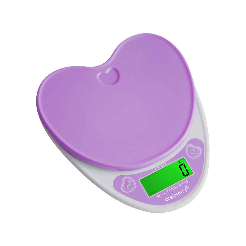 Digital 5kg/1g Lovely Heart Shaped Kitchen Food Balance Scale Timbangan Elektronik