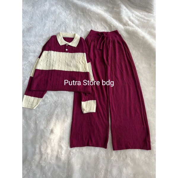 ONE SET ZARA CABLE + KULOT RAJUT PREMIUM