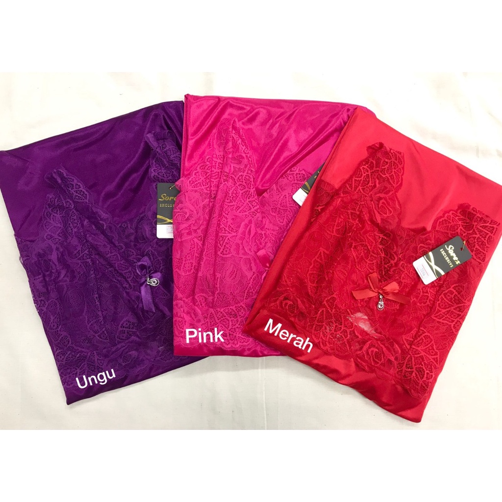 Lingerie Sexy Dress Baju Tidur Sexy Lingerie Wanita Bahan Satin Lace Premium / Seserahan Sorex BT 7046 Fit to XL