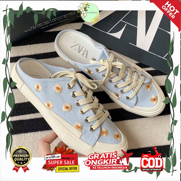 SEPATU KANVAS WANITA SNEAKERS TALI SNEAKERS BUNGA SNEAKERS ORIGINAL