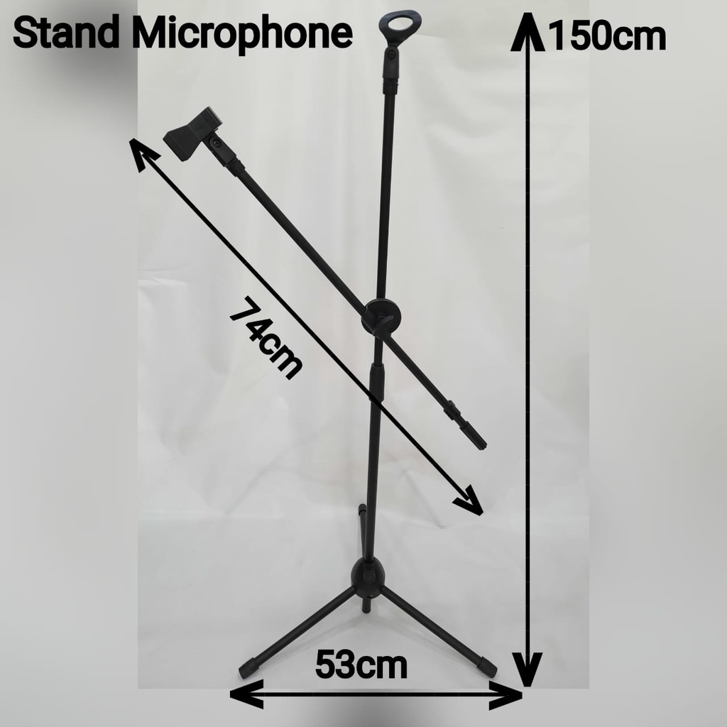 Stand Microphone Standing Holder Hp Universal Tripod Microphone 2 Mic