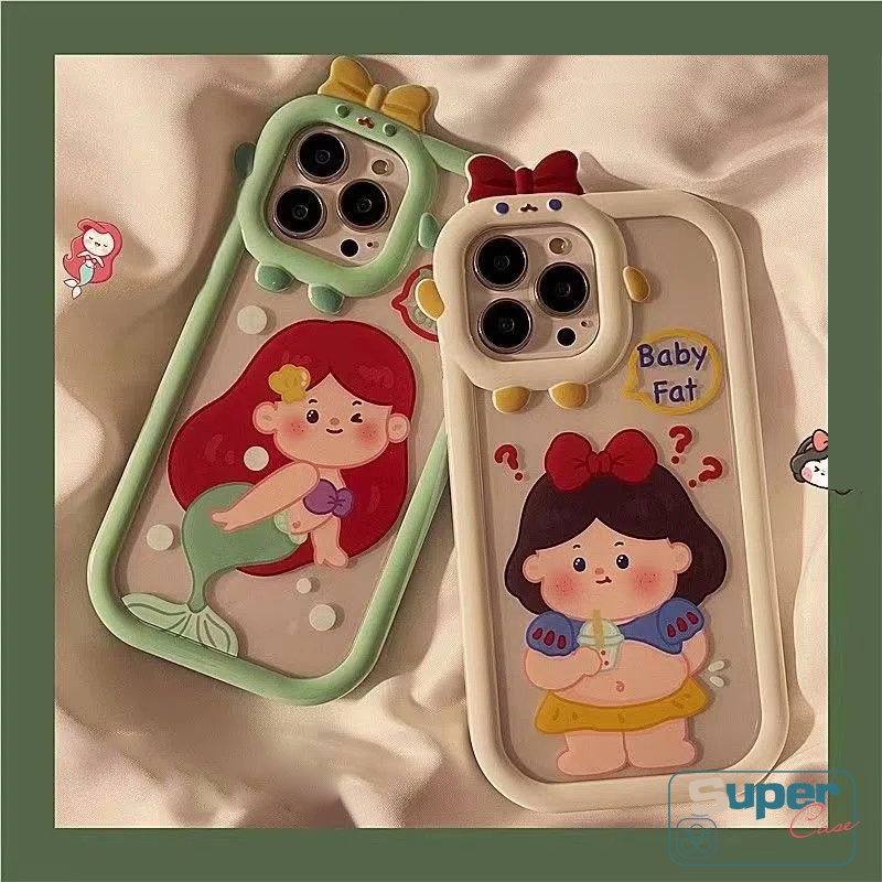 Soft Case Desain Kartun Disney Princess Mermaid 3D Untuk iPhone 6 6s 7 8 14 Plus 11 14 12 13 Pro MAX XR X XS MAX SE 2020