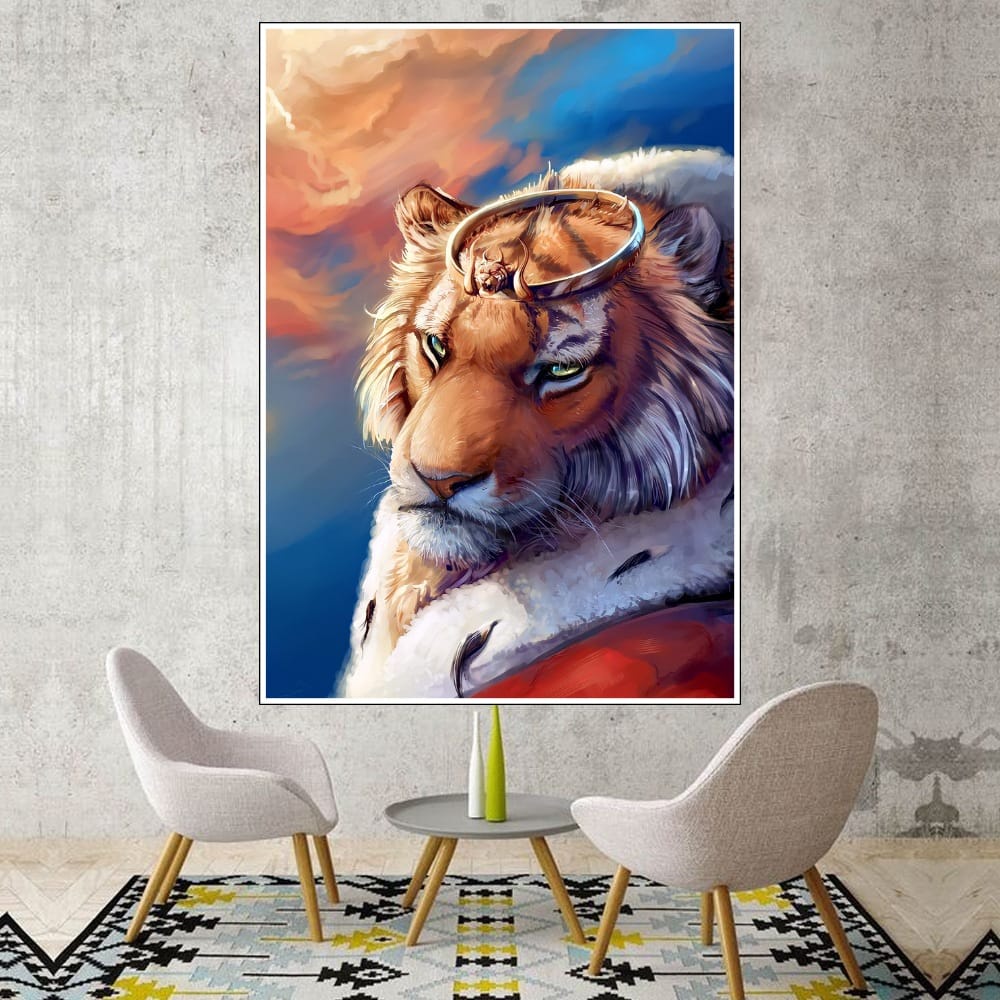 Hiasan Dinding Poster Gambar Harimau Xtra Jumbo Besar Best seller Ukuran 100x70cm 150x100cm 200x100c