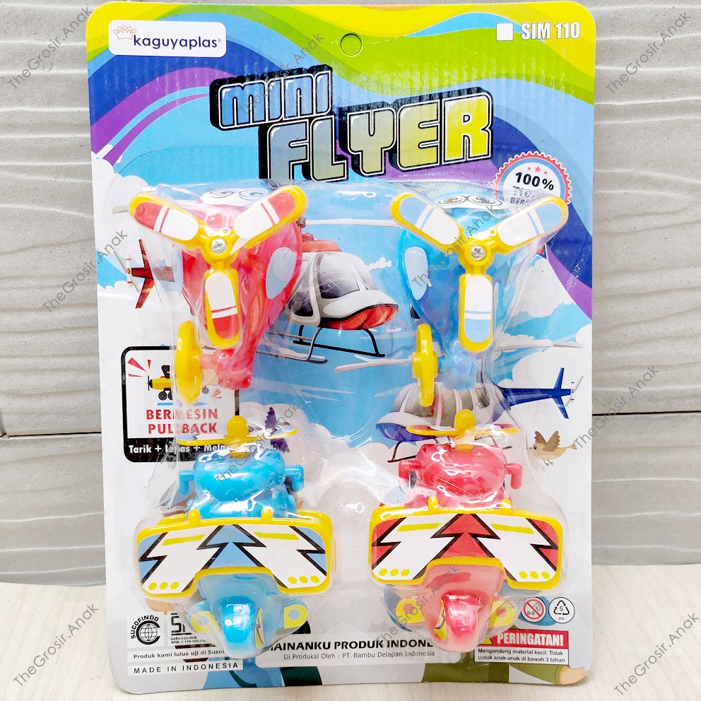 Mini Flyer 4in1 PULLBACK ISI 4 Mainan Pesawat Helikopter Pullback