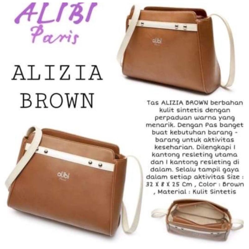 Tas Alizia Brown Alibi Paris (Tas Selempang Wanita PROMO)