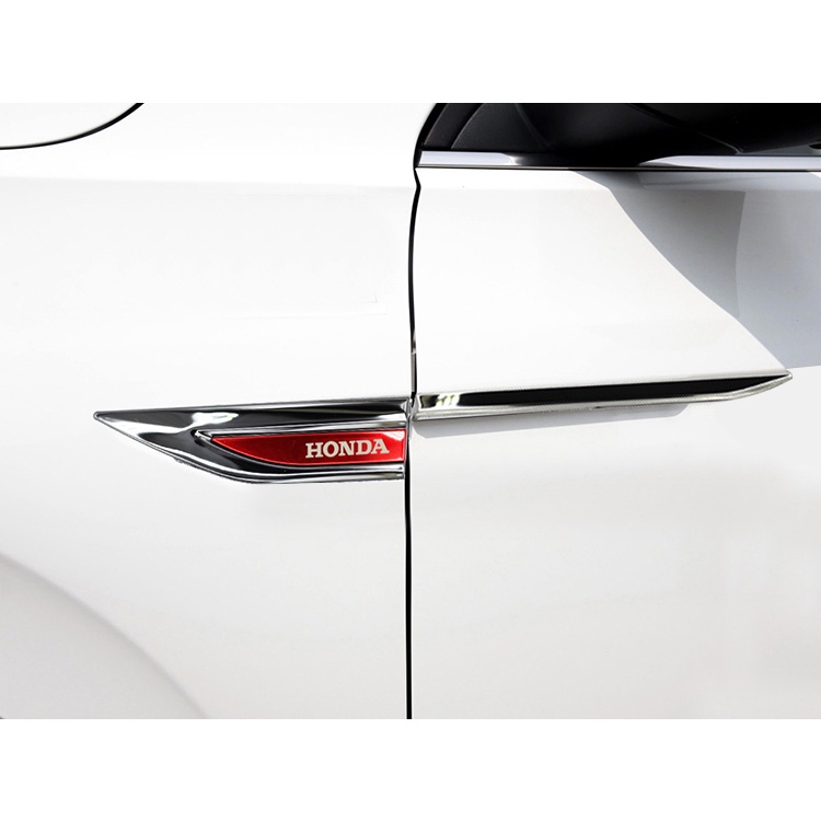 Stiker Label Samping Fender Mobil Honda City Civic Jazz Accord HRV HR-V BR-V CRV Brio Bahan Stainless Steel