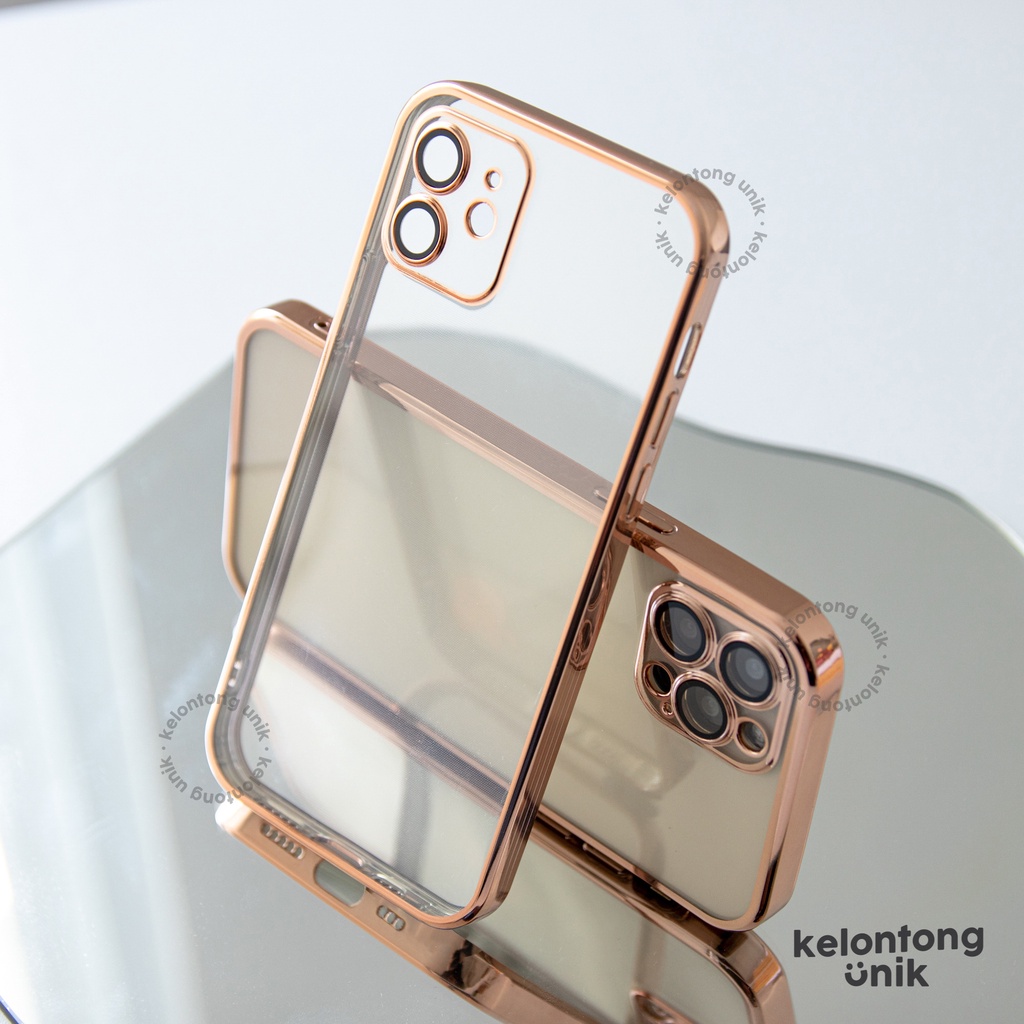 (Seri 2) For iPhone - Gold Plating Case + Camera Lens Film Protection