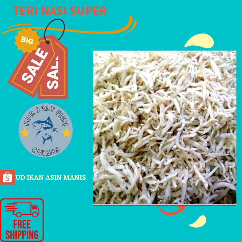 

ikan asin cemet nasi putih fresh; 500 gram