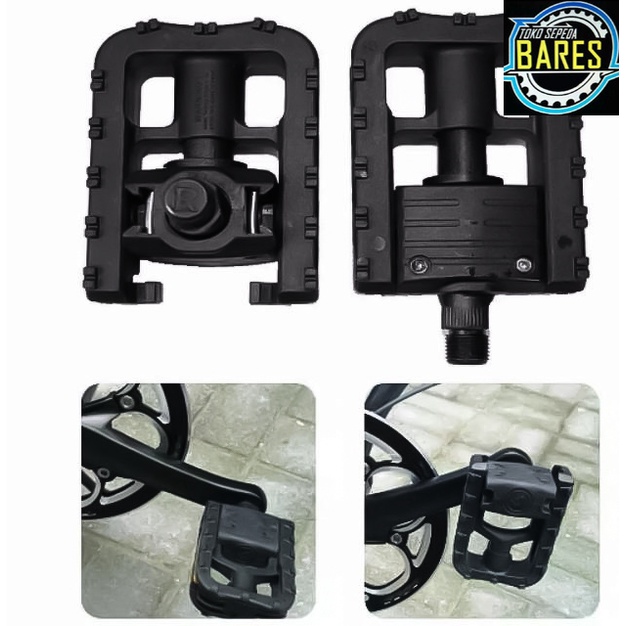 Pedal Sepeda Lipat Hitam As Besar Foldable