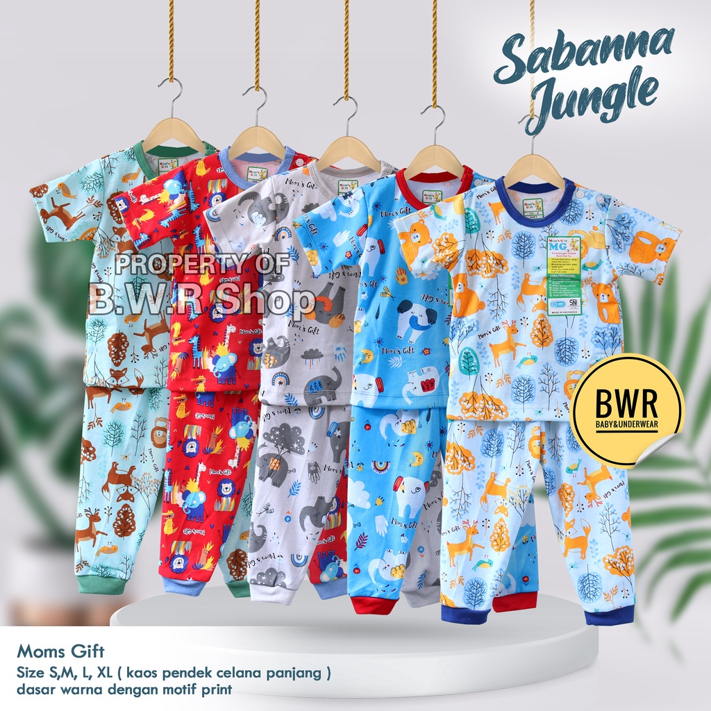 CPR Setelan Moms Gift SABANNA Jungle Rabbit Transport Dinosaurus Katak Toco Series / Baju Bayi Setelan Piyama Anak Unisex Baju Pendek Celana Panjang Baju Tidur 262 | Bwr