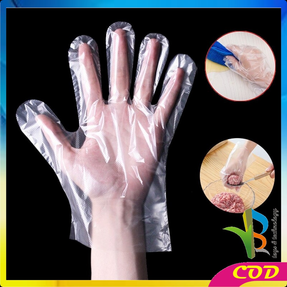 RB-C127 Sarung Tangan Plastik 100PCS (50PSG) Steril Sekali Pakai Hand Glove Dapur Transparan