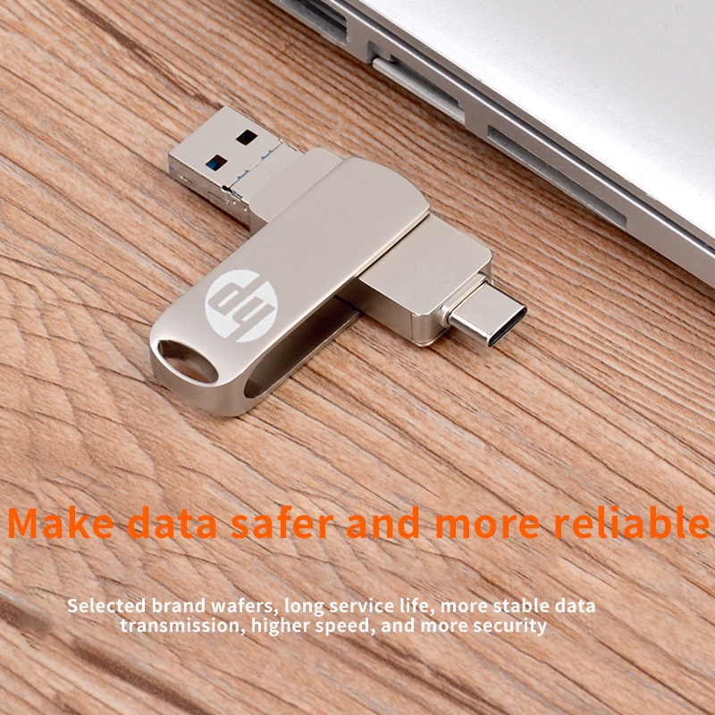 Hp 3.0 Flashdisk USB 4 In 1 OTG 512GB Bahan Metal Anti Air Untuk Smartphone