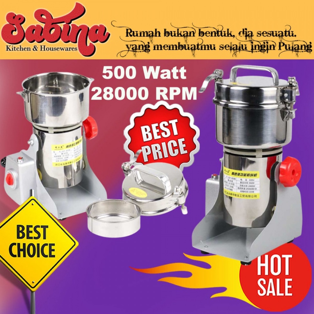 Penggiling Bumbu Dapur Obat Biji Electric Spices Grinder 800g 28K RPM