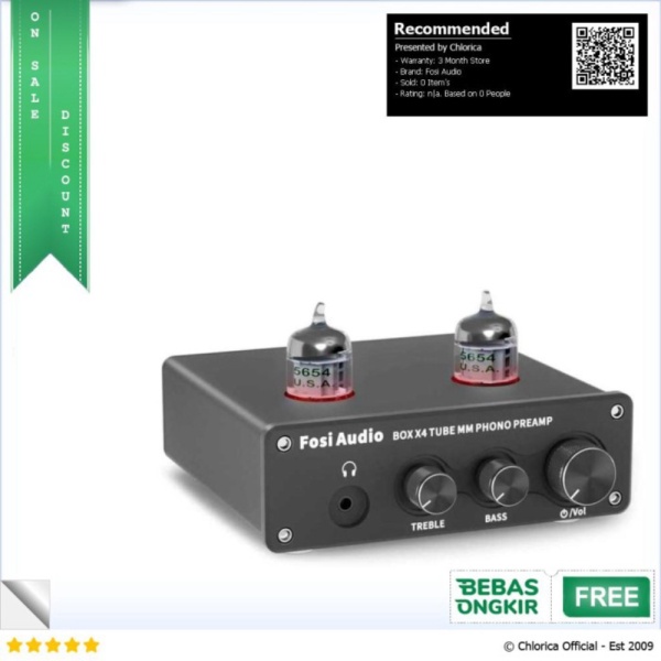 Jual Fosi Audio Phono Preamp  Headphone Amplifier Vacuum Tubes - Box X4 - Hitam Fosi Audio Berkualit