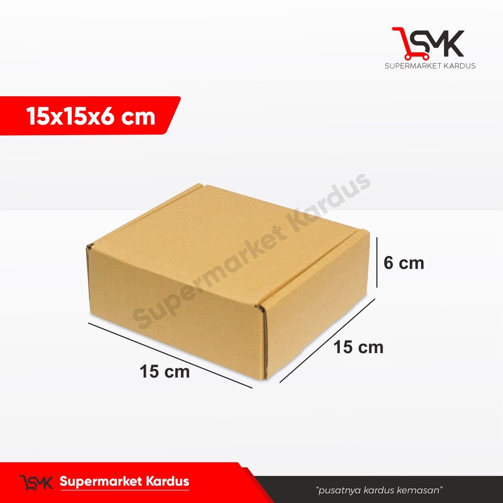 

Box 15X15X6 cm Kardus/Kardusmini/Karduskecil/Boxkecil/Karton/Kartonmini/Kemasan/Hampers/Gift/skincare/tinggi6
